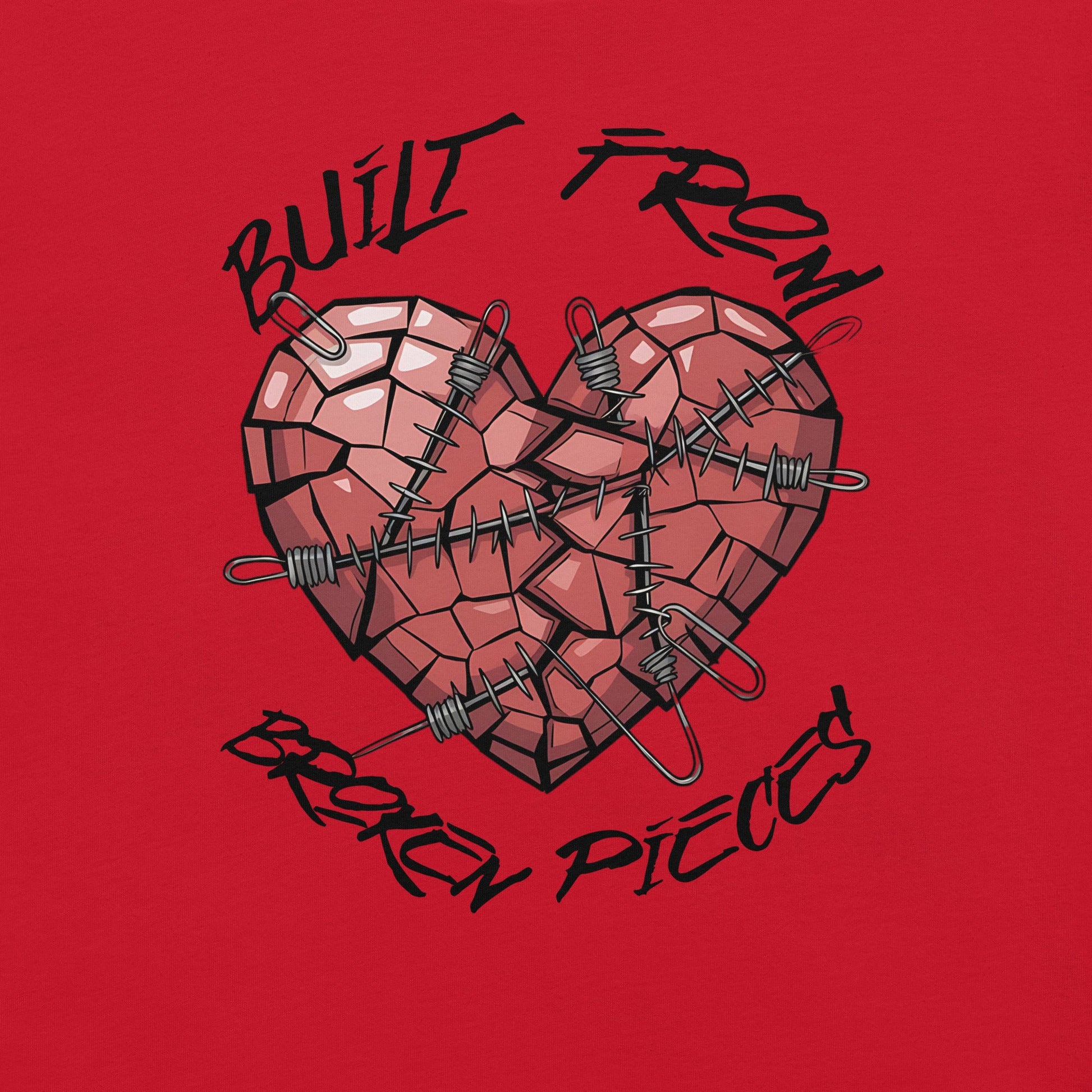 Built from Broken Pieces Grunge Heart Women's Tee - Sublimegifts4u.com