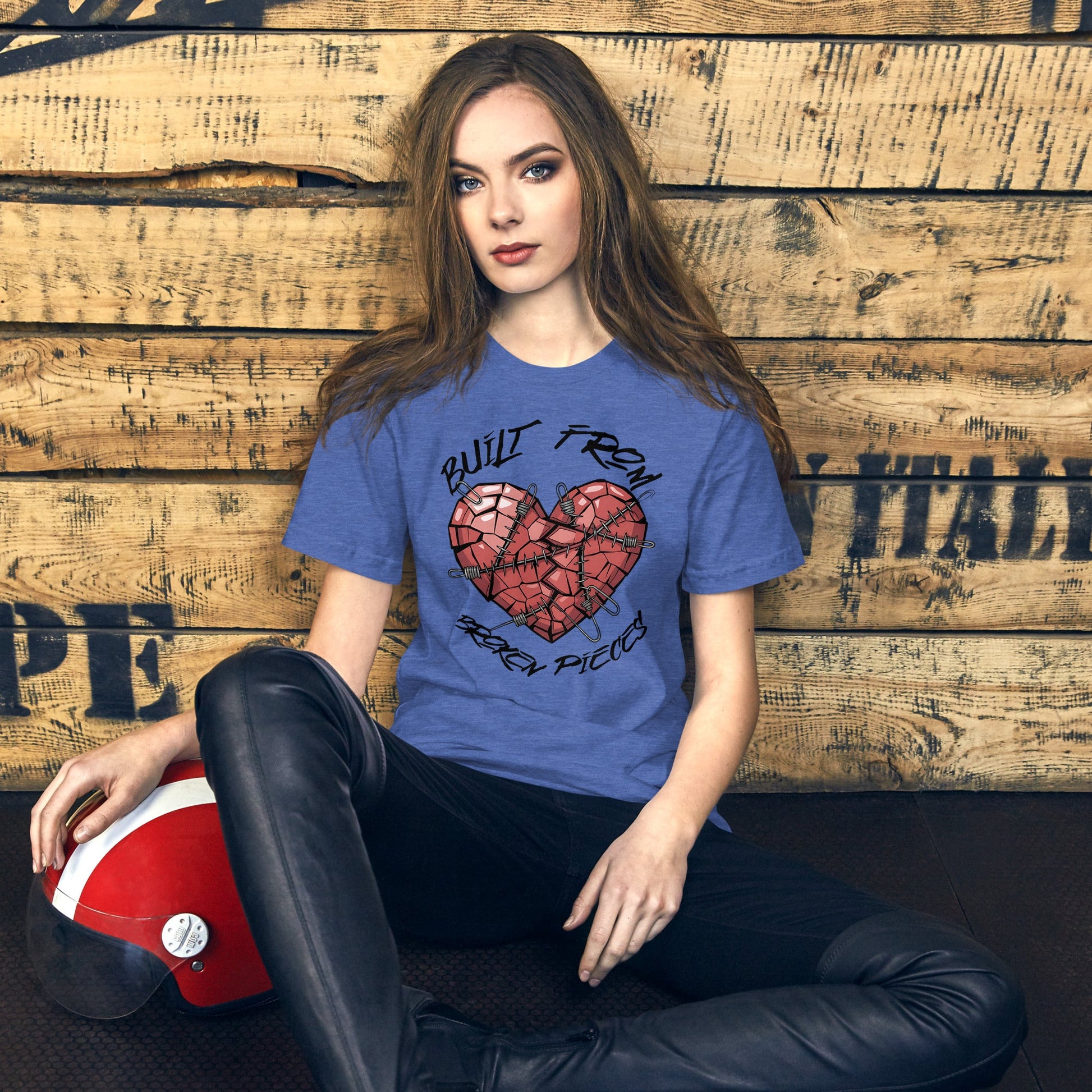 Built from Broken Pieces Grunge Heart Women's Tee - Sublimegifts4u.com