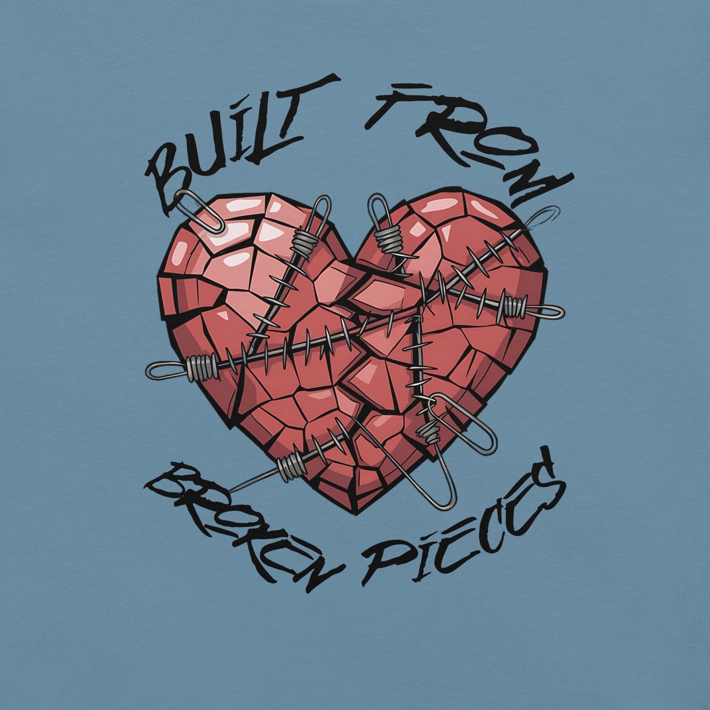 Built from Broken Pieces Grunge Heart Women's Tee - Sublimegifts4u.com