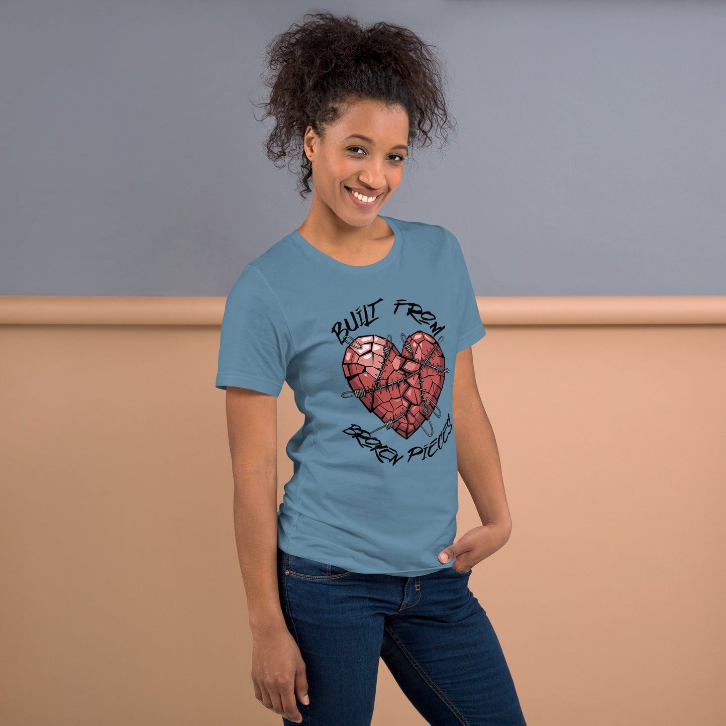 Built from Broken Pieces Grunge Heart Women's Tee - Sublimegifts4u.com