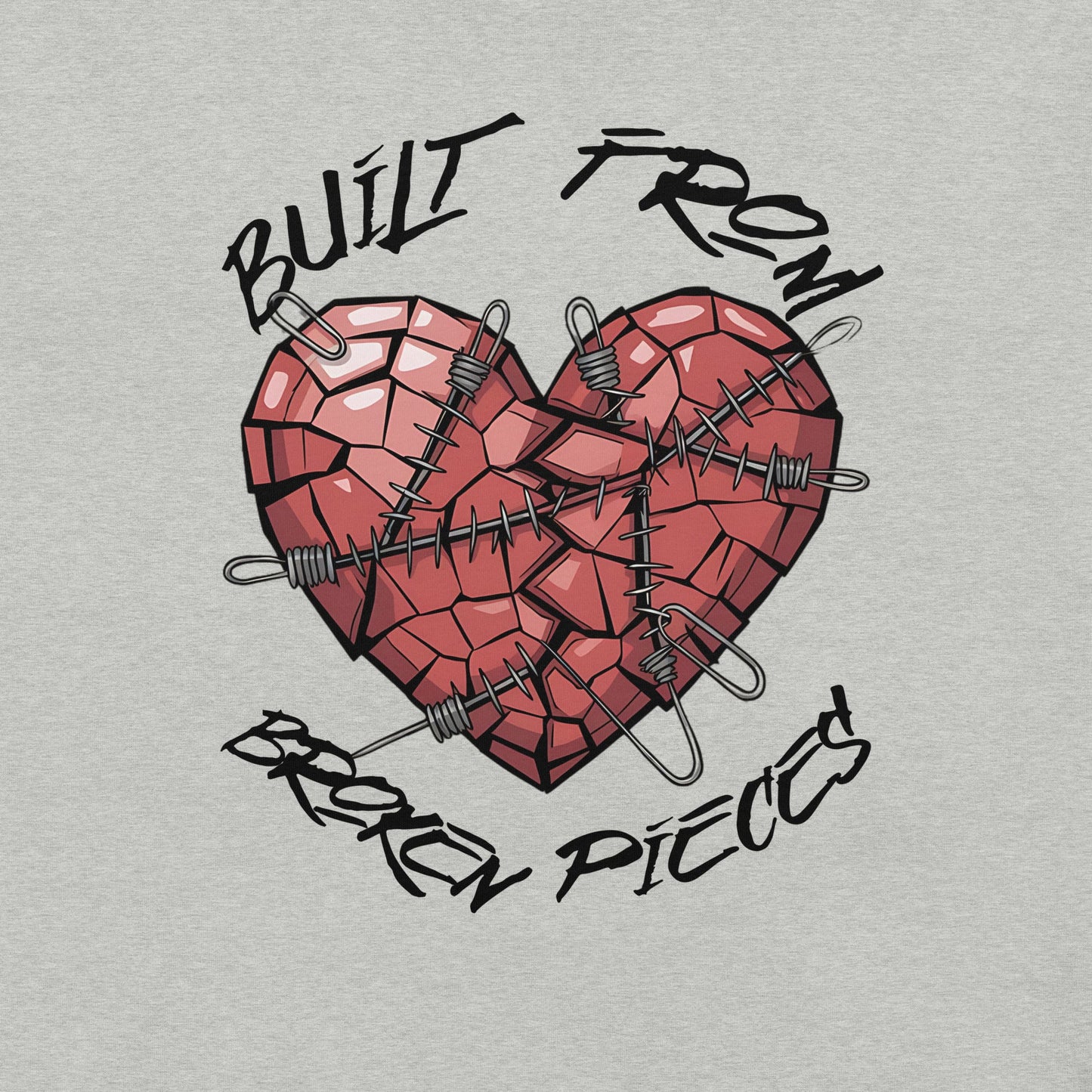 Built from Broken Pieces Grunge Heart Women's Tee - Sublimegifts4u.com