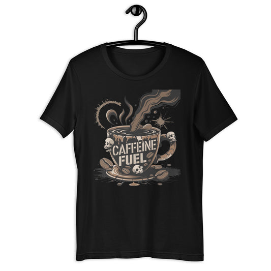 Caffeine Fuel Women's Tee - Coffee Cup with Skull Design - Soft & Stylish Shirt - Sublimegifts4u.com