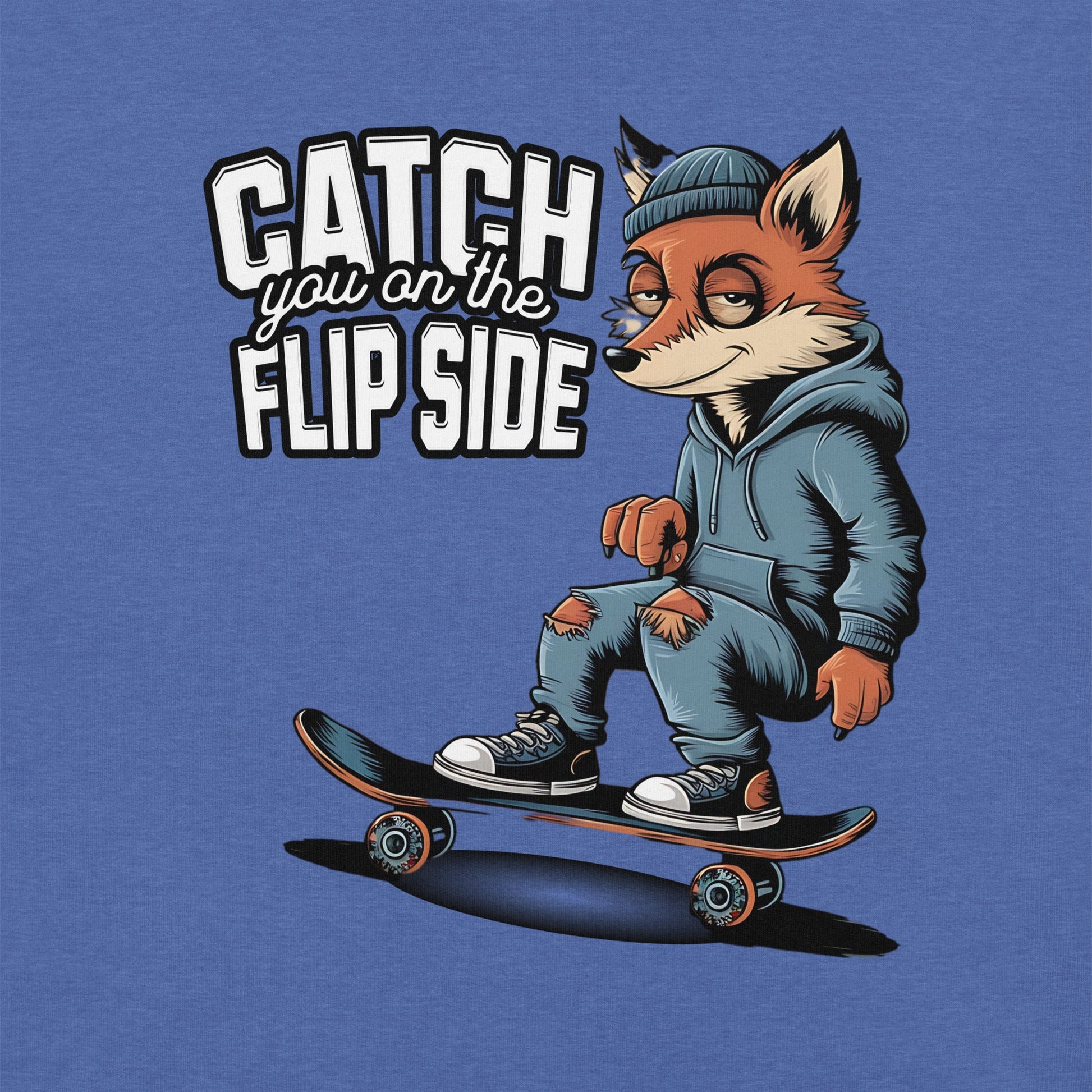 Catch You on the Flipside Grunge Fox Skateboard Women's Tee - Sublimegifts4u.com