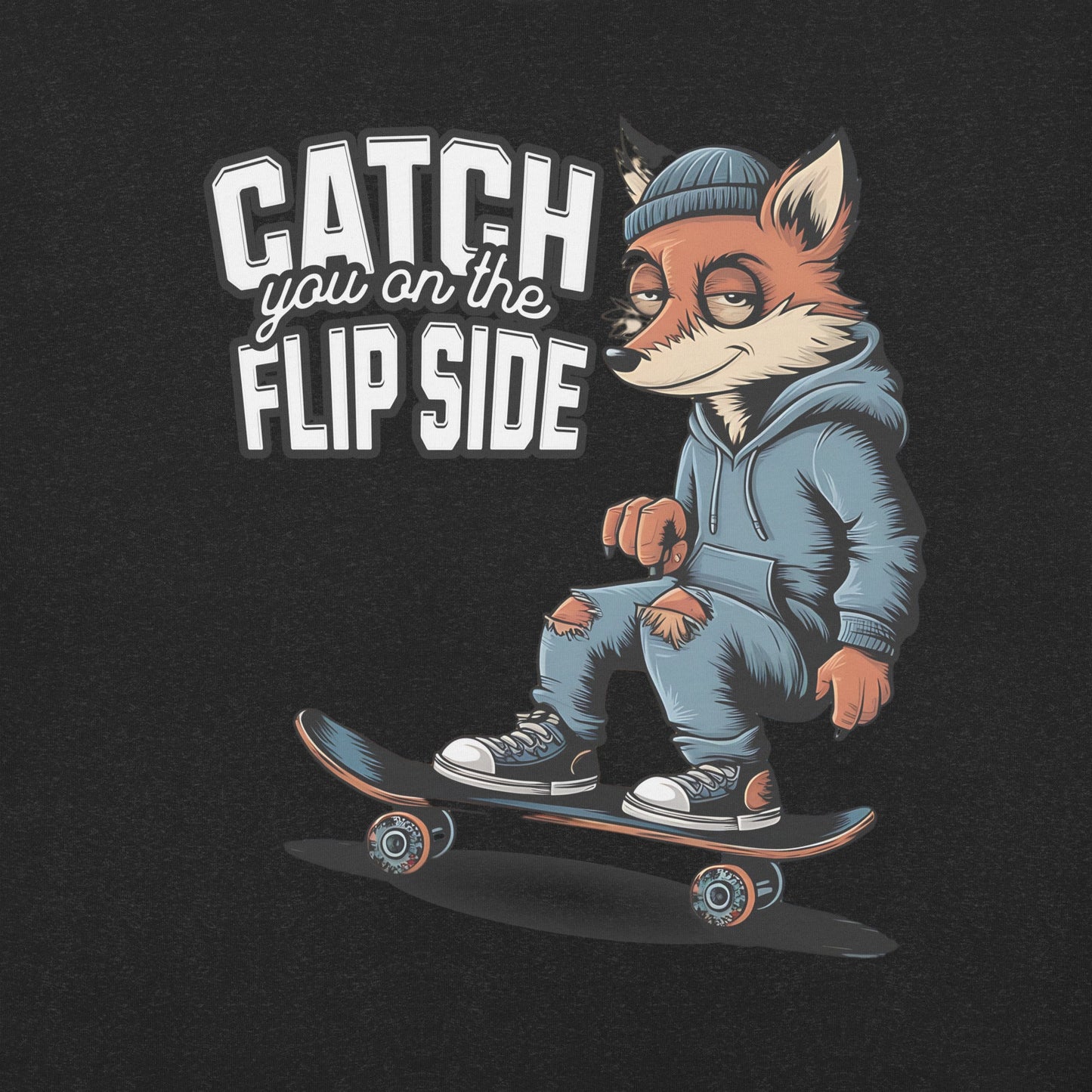 Catch You on the Flipside Grunge Fox Skateboard Women's Tee - Sublimegifts4u.com