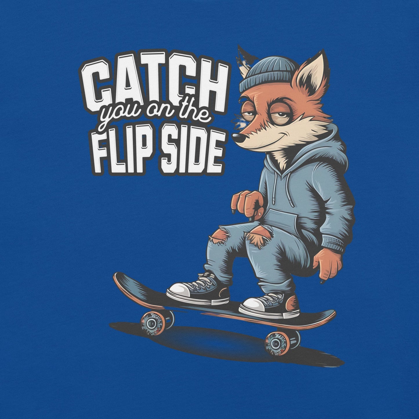 Catch You on the Flipside Grunge Fox Skateboard Women's Tee - Sublimegifts4u.com