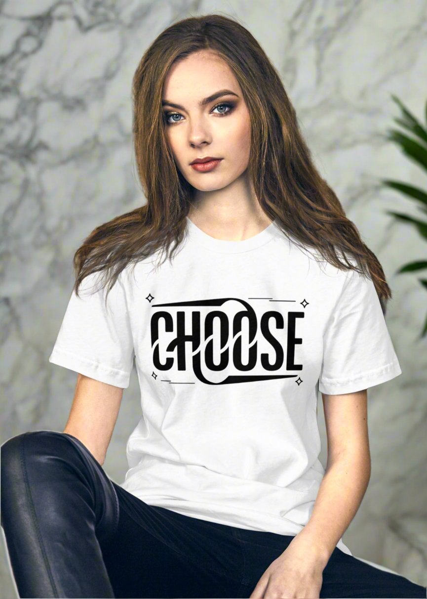 Choose Women's Logo Tee - Soft, Lightweight & Comfortable Cotton T-Shirt - Sublimegifts4u.com