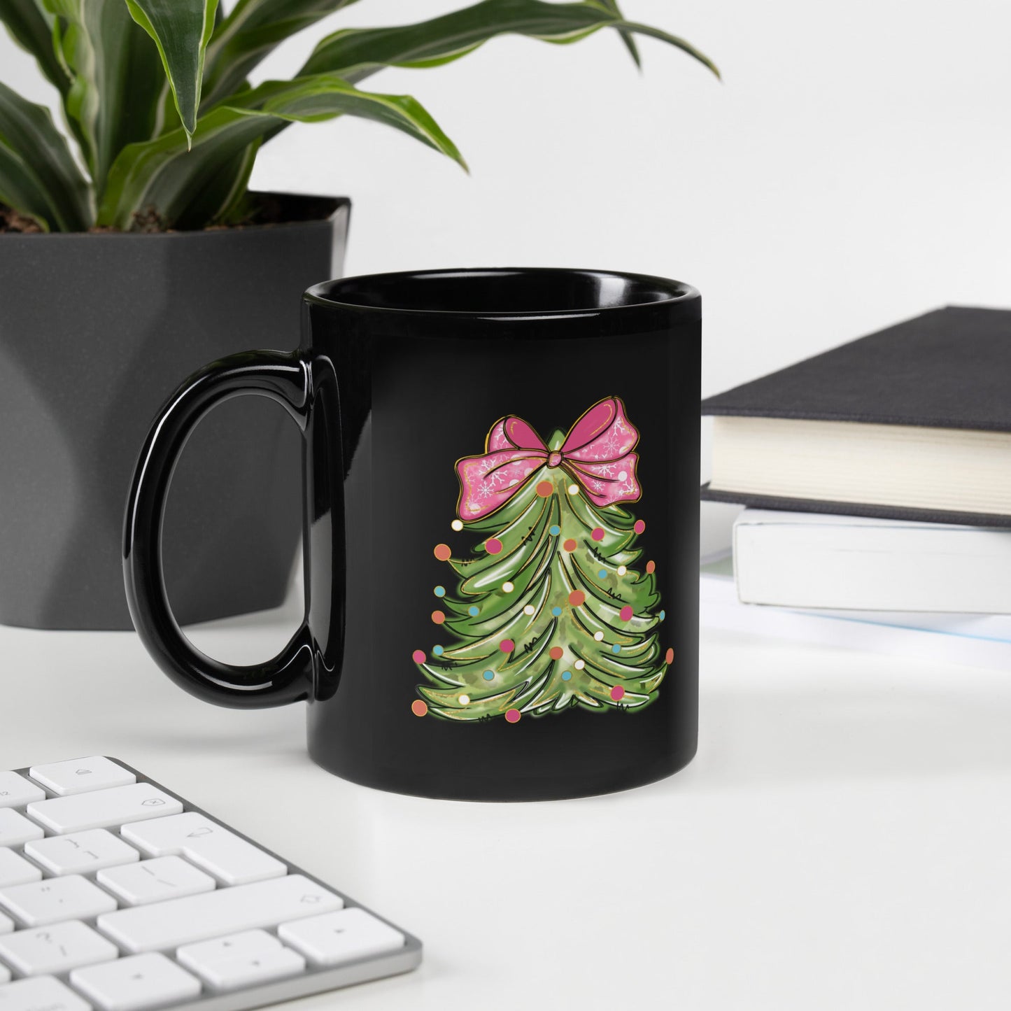 Christmas Tree Black Mug | Perfect for Coffee & Tea - Sublimegifts4u.com