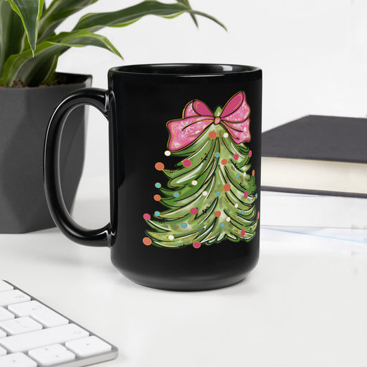 Christmas Tree Black Mug | Perfect for Coffee & Tea - Sublimegifts4u.com