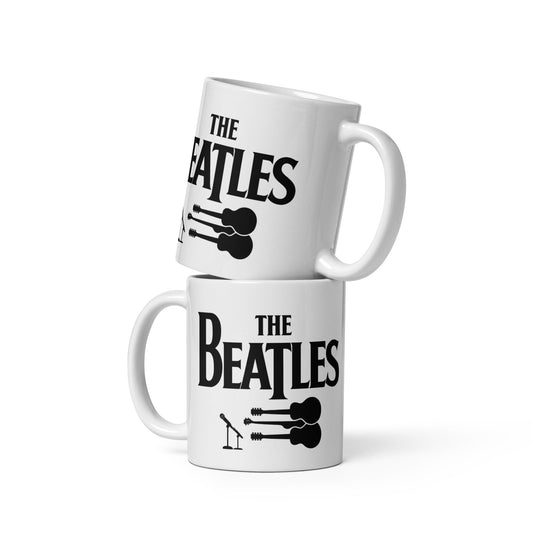 Classic Rock Band White Mug with Guitar Design | 11oz & 15oz Ceramic Mug - Sublimegifts4u.com