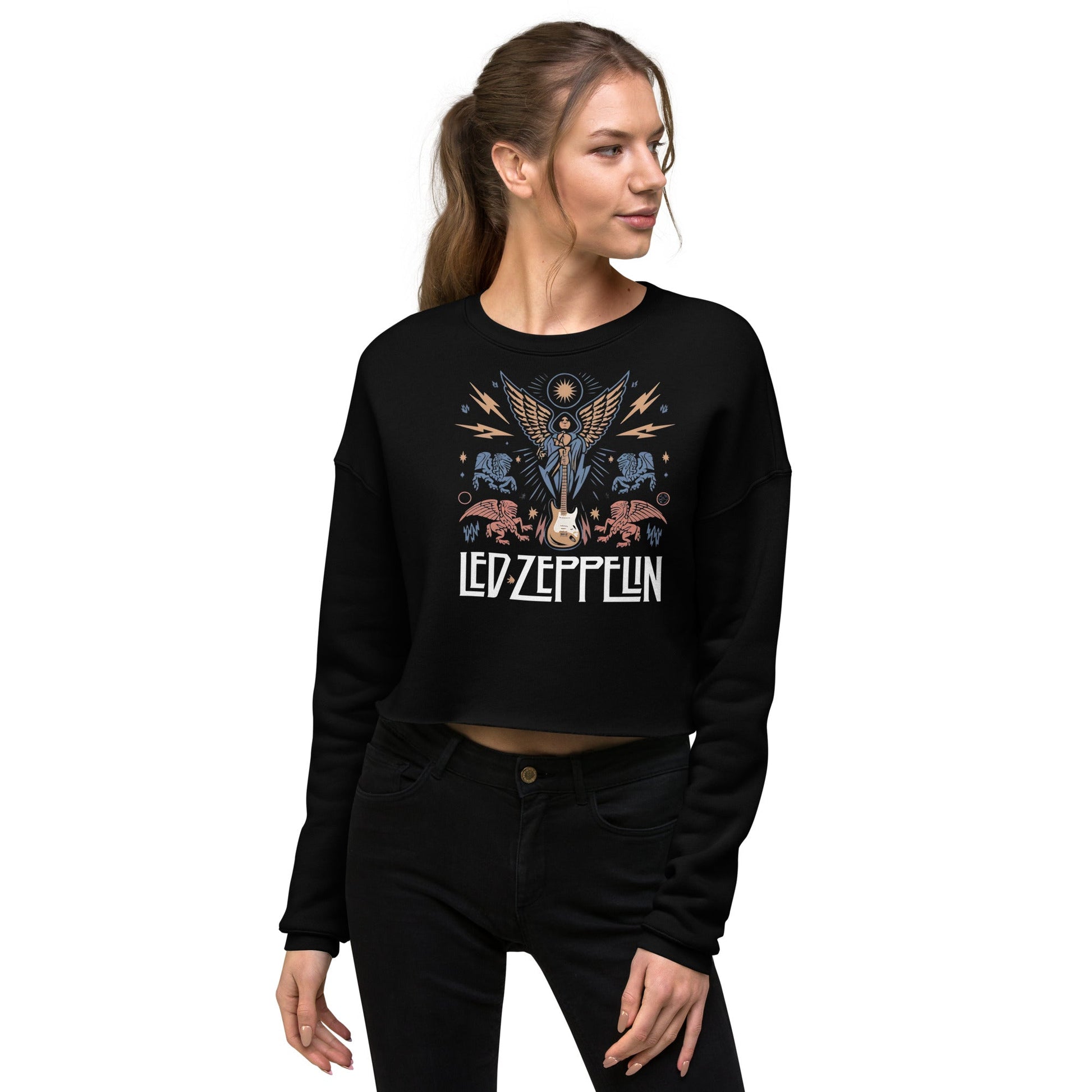 Classic Rock Band Women’s Cropped Sweatshirt | Retro Style & Cozy Fit - Sublimegifts4u.com