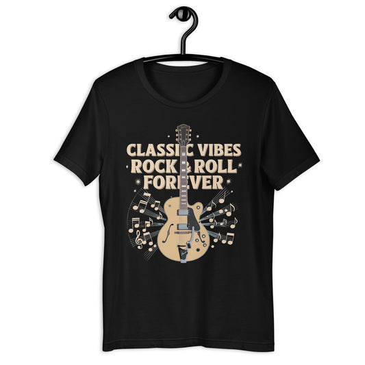 Classic Vibes Rock & Roll Forever Electric Guitar T-Shirt for Men - Sublimegifts4u.com