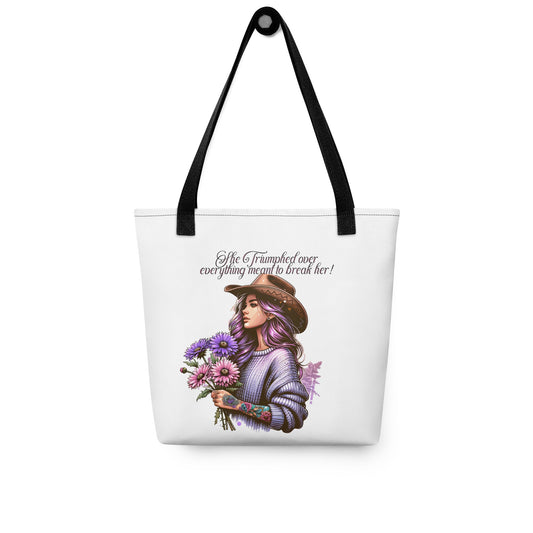 Country Girl Tote Bag - Triumph & Pastel Florals Design | 15x15 White Tote - Sublimegifts4u.com