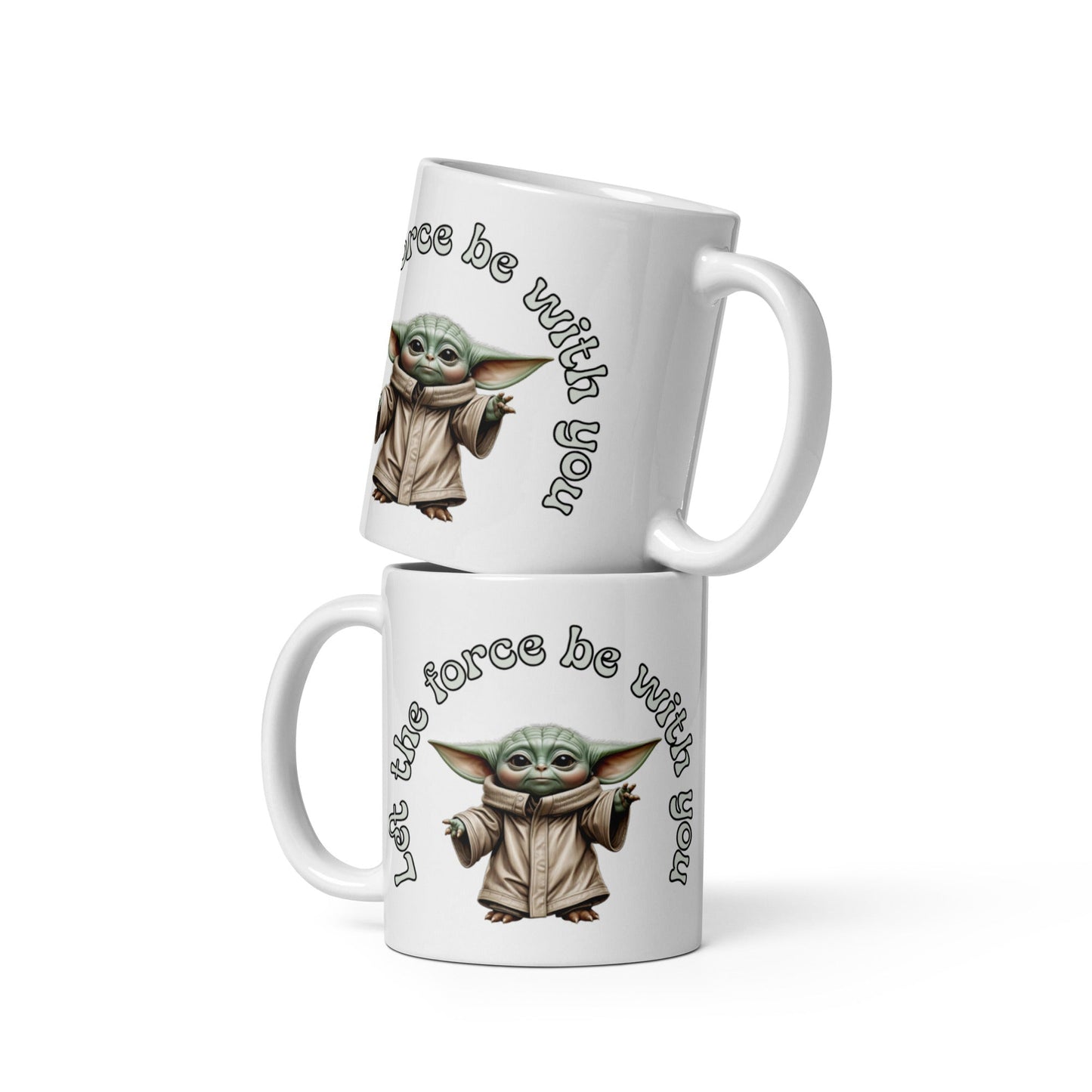 Custom 11oz White Ceramic Mug/ Yoda Design/ May the Force Be With You/Sublimegifts4u - Sublimegifts4u.com