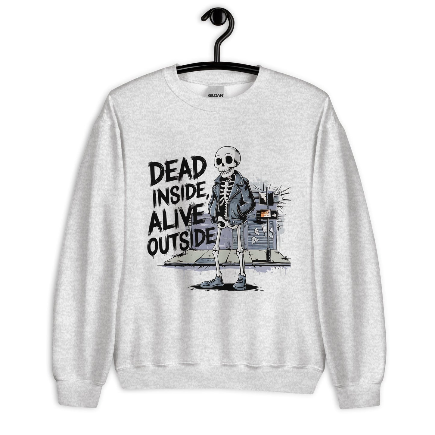 Dead Inside Alive Outside Funny Skeleton Sweatshirt for Men – Cozy & Warm - Sublimegifts4u.com