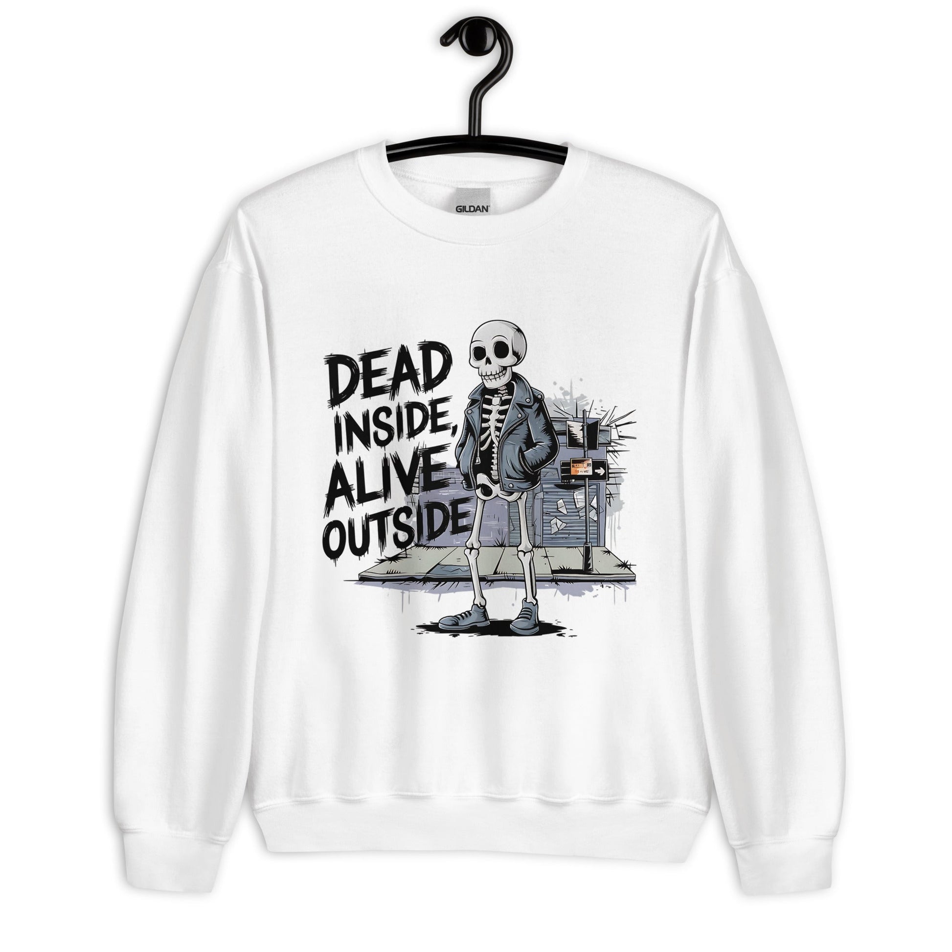 Dead Inside Alive Outside Funny Skeleton Sweatshirt for Men – Cozy & Warm - Sublimegifts4u.com