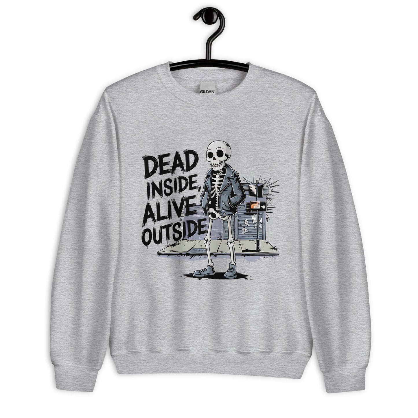 Dead Inside Alive Outside Funny Skeleton Sweatshirt for Men – Cozy & Warm - Sublimegifts4u.com