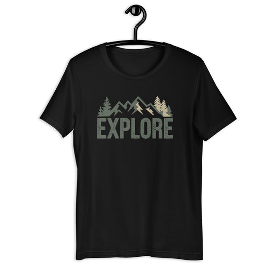 Explore Men's Nature T-Shirt - Minimalist Mountain Design - Sublimegifts4u.com