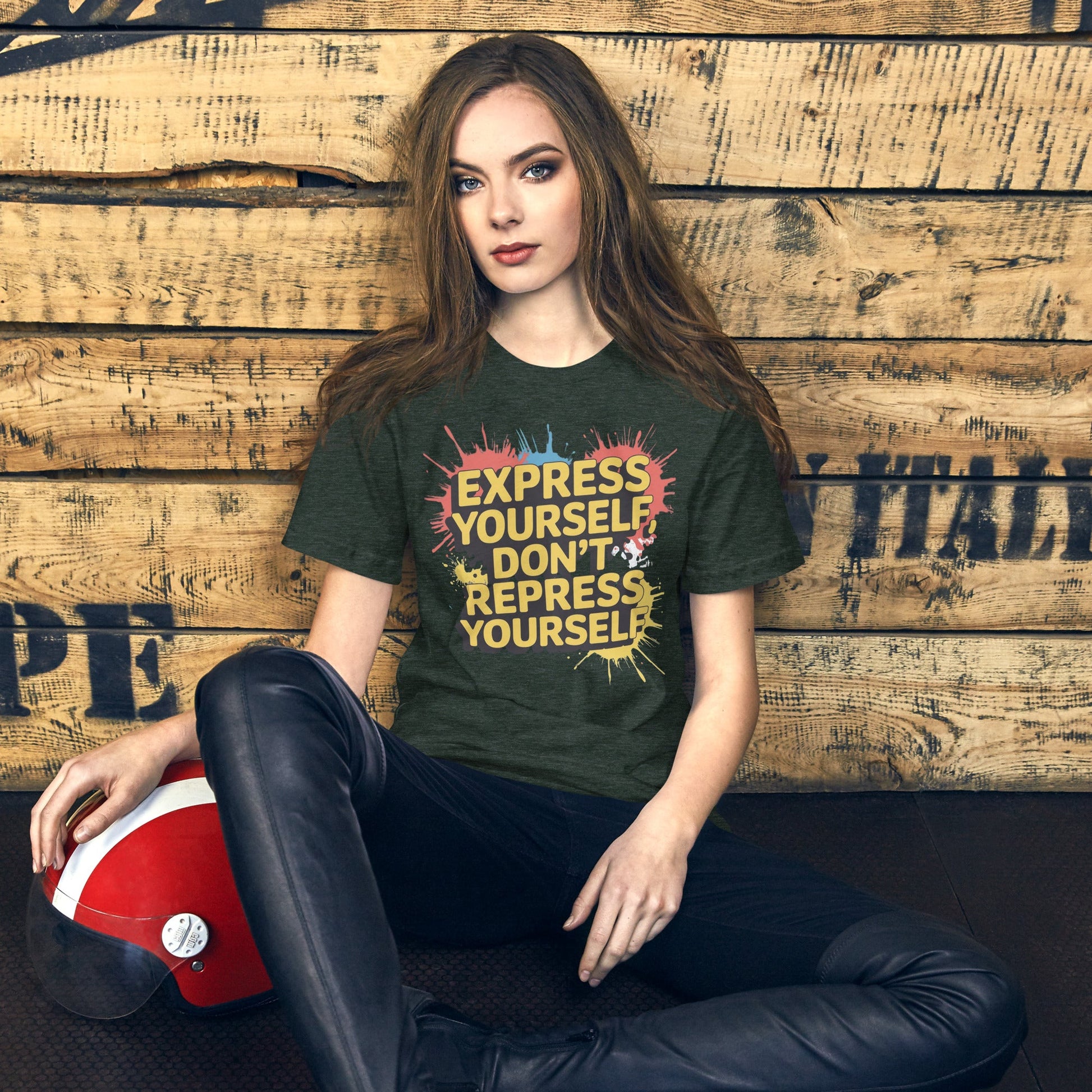 Express Yourself Women's Tee | Motivational Quote Paint Splatter T-Shirt - Sublimegifts4u.com