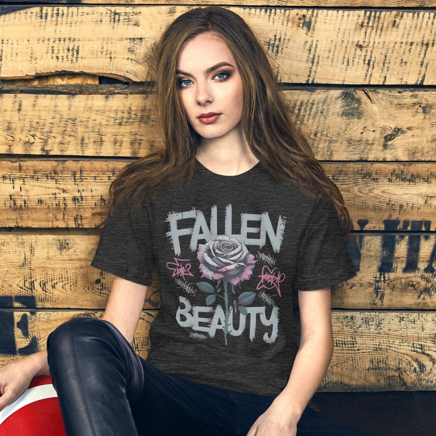 Fallen Beauty Women's Rose Graphic Tee – Soft & Lightweight Feminine T-Shirt - Sublimegifts4u.com