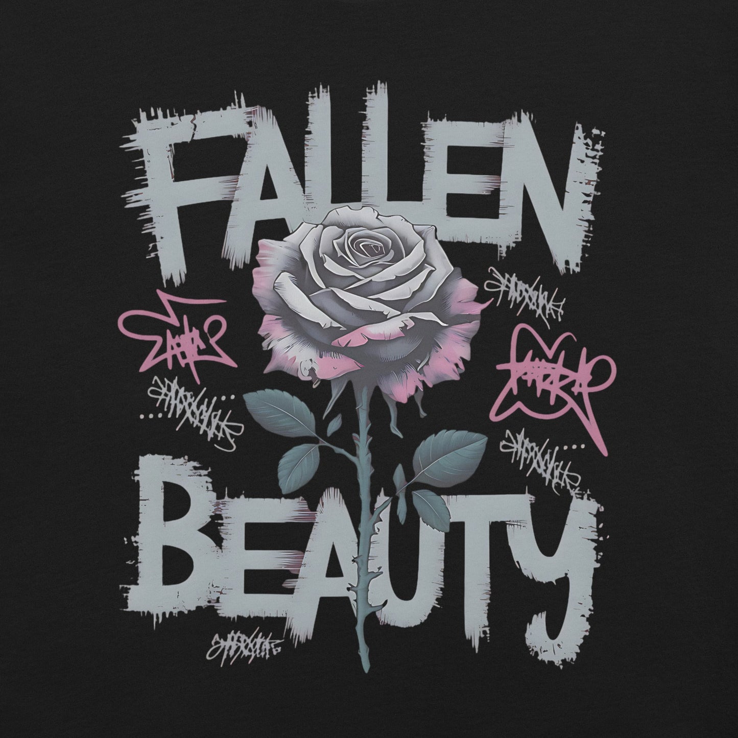 Fallen Beauty Women's Rose Graphic Tee – Soft & Lightweight Feminine T-Shirt - Sublimegifts4u.com