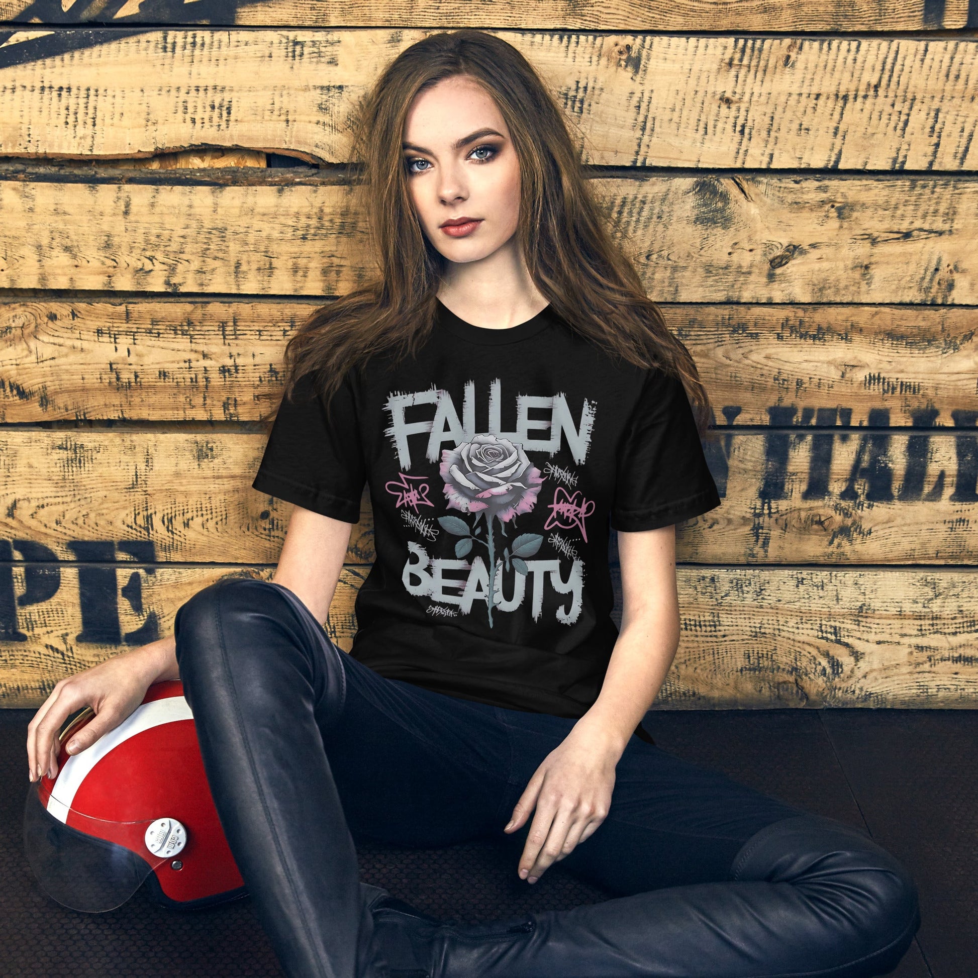 Fallen Beauty Women's Rose Graphic Tee – Soft & Lightweight Feminine T-Shirt - Sublimegifts4u.com