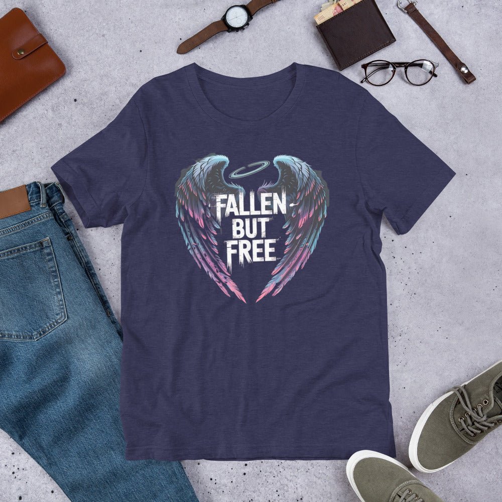 Fallen But Free Wings Graphic T-Shirt for Women – Soft & Comfortable Tee - Sublimegifts4u.com