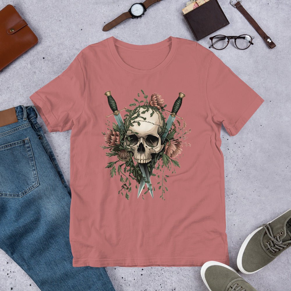 Floral Skull Dagger T-Shirt for Women - Soft & Stylish - Sublimegifts4u.com