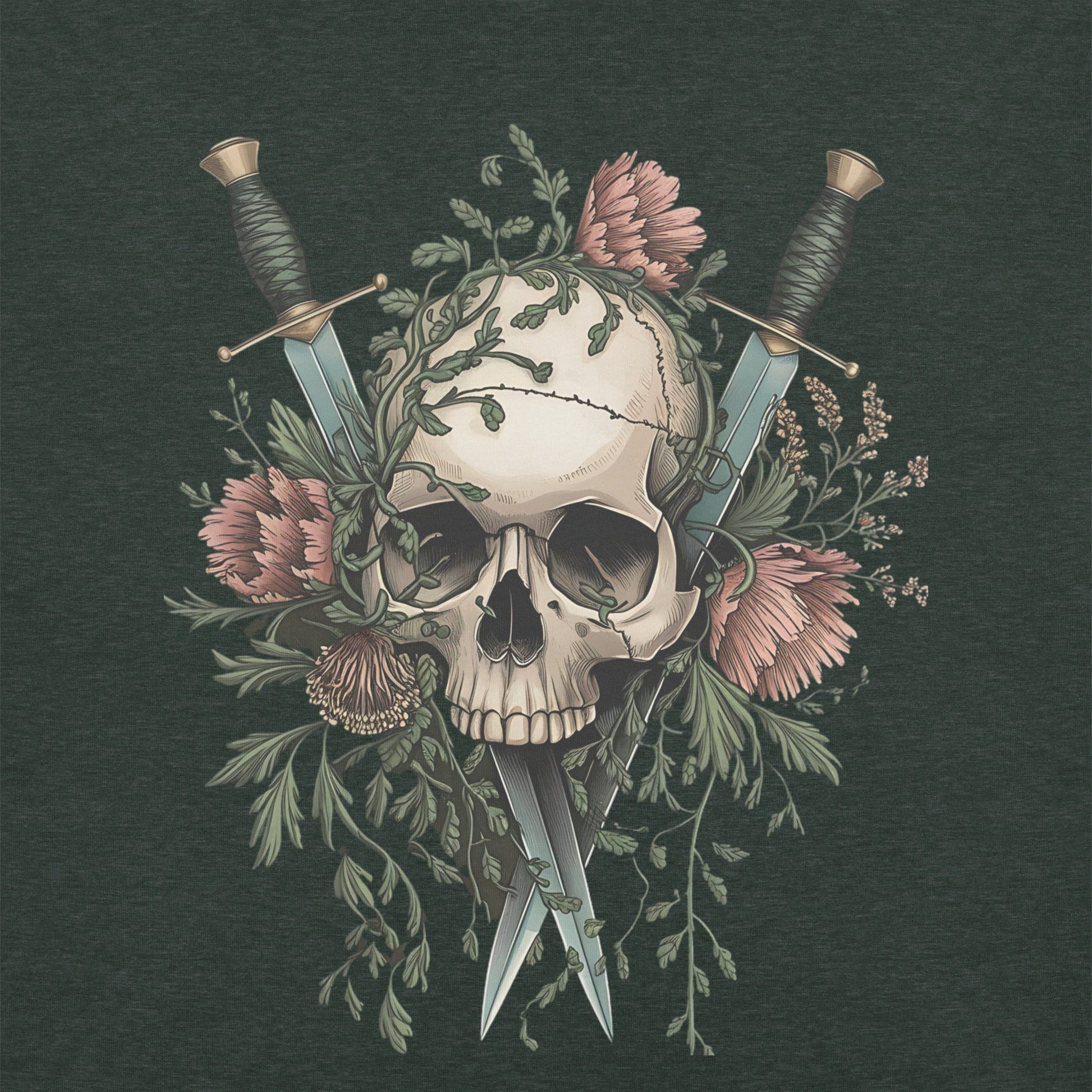 Floral Skull Dagger T-Shirt for Women - Soft & Stylish - Sublimegifts4u.com