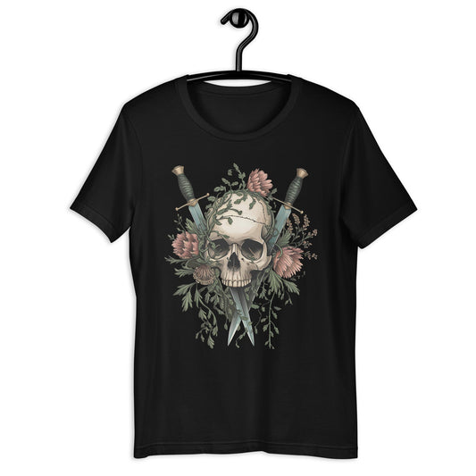 Floral Skull Dagger T-Shirt for Women - Soft & Stylish - Sublimegifts4u.com