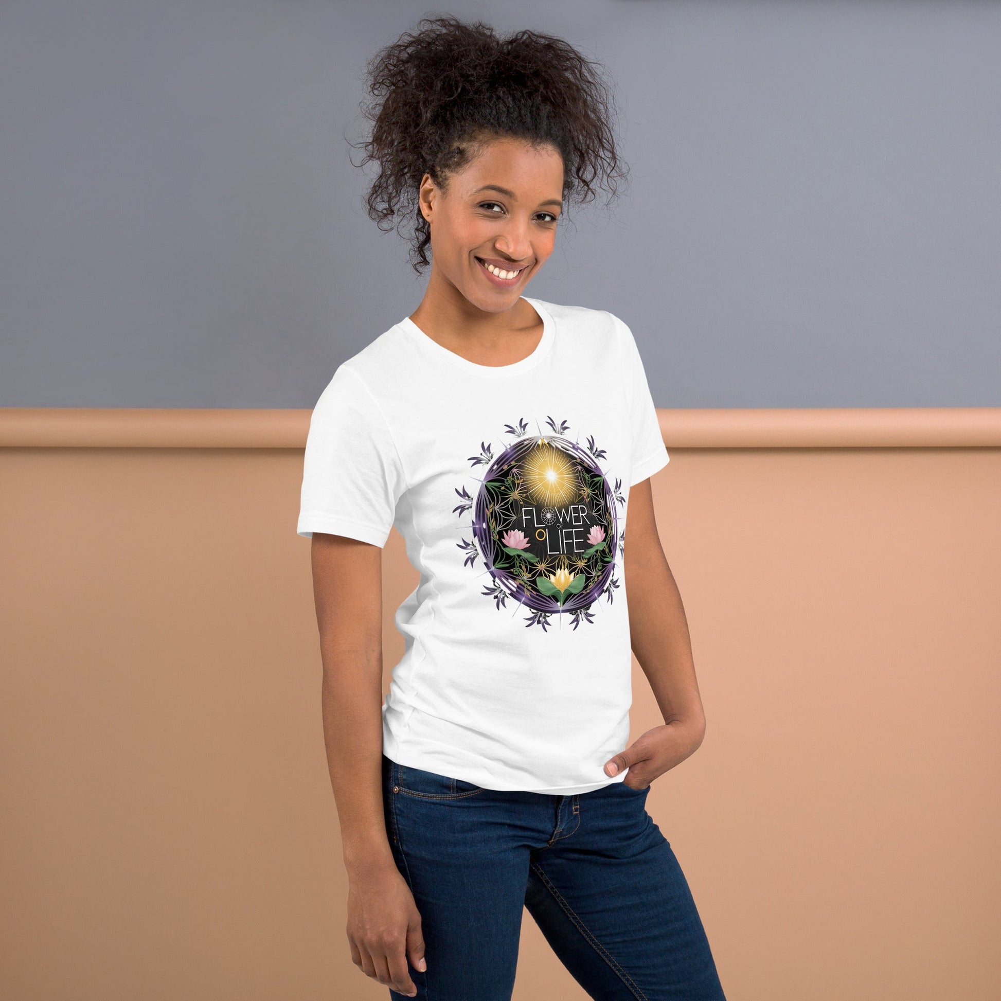 Flower of Life Floral Circle Women's Tee - Soft & Flattering, Inspirational Design - Sublimegifts4u.com