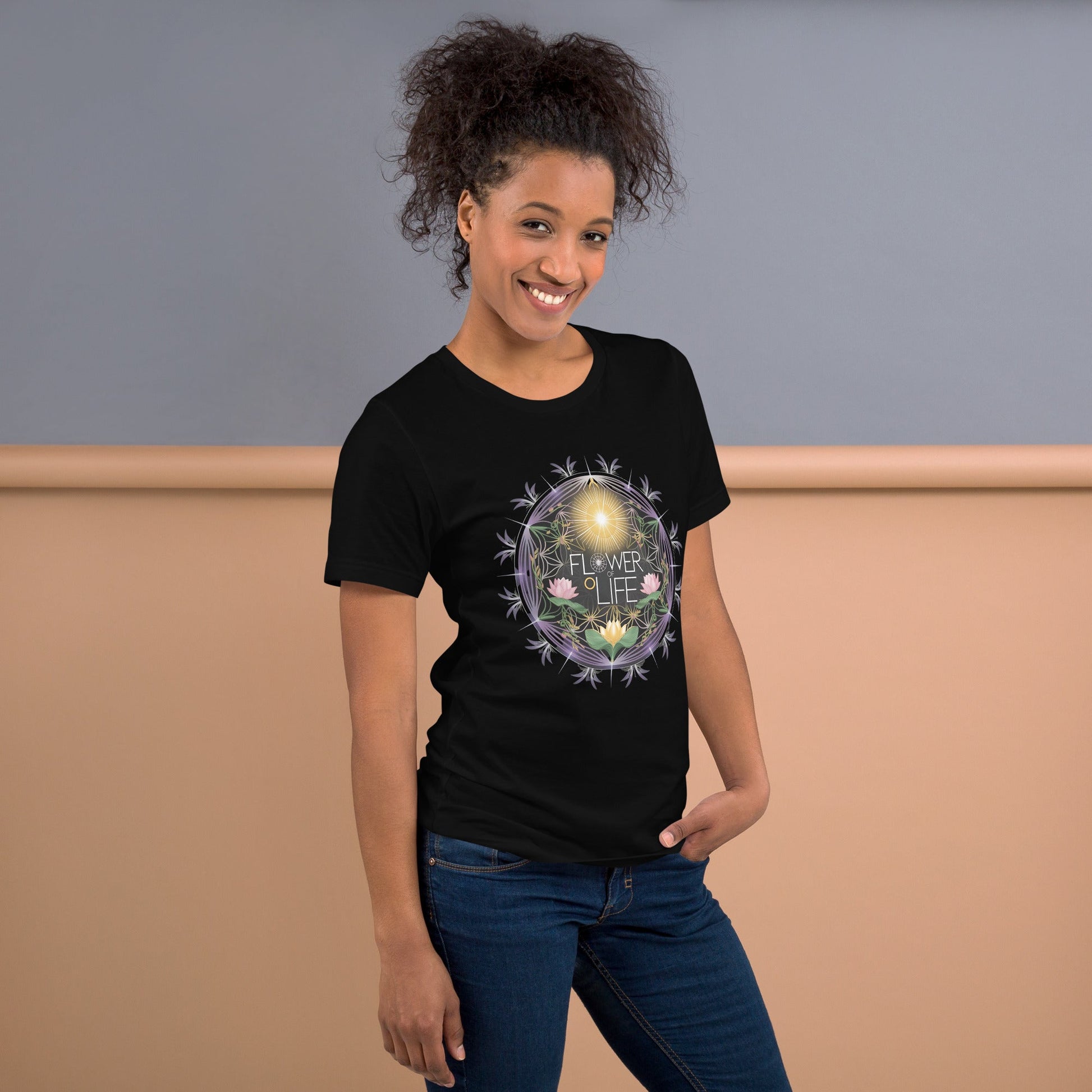 Flower of Life Floral Circle Women's Tee - Soft & Flattering, Inspirational Design - Sublimegifts4u.com