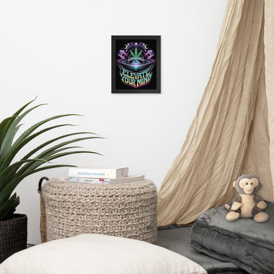 Framed Stoner Wall Art - Matte Poster with Black Wooden Frame for Modern Decor - Sublimegifts4u.com