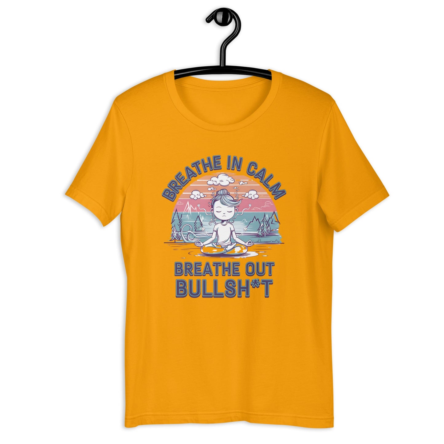 Funny Women's Yoga T-Shirt - "Breathe In Calm, Breathe Out Bullsh*t" - Soft & Lightweight - Sublimegifts4u.com