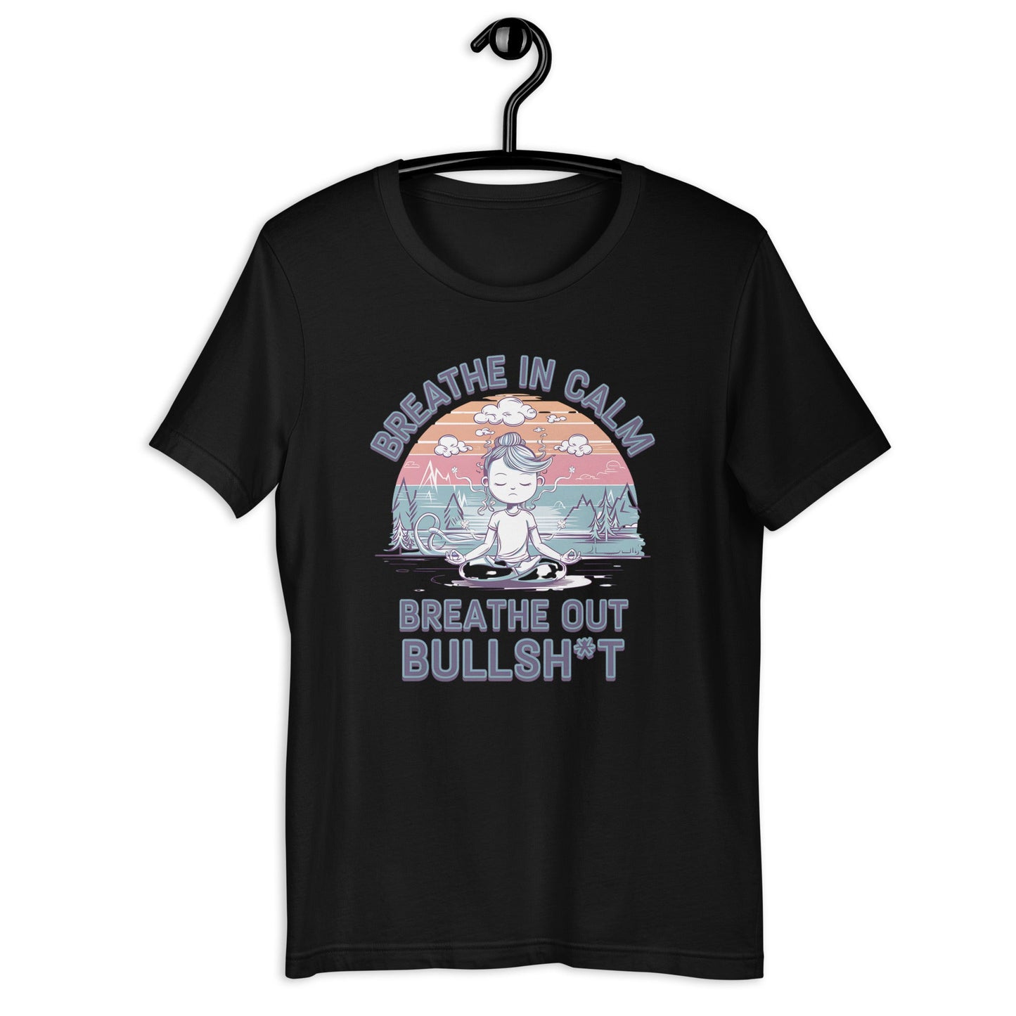 Funny Women's Yoga T-Shirt - "Breathe In Calm, Breathe Out Bullsh*t" - Soft & Lightweight - Sublimegifts4u.com