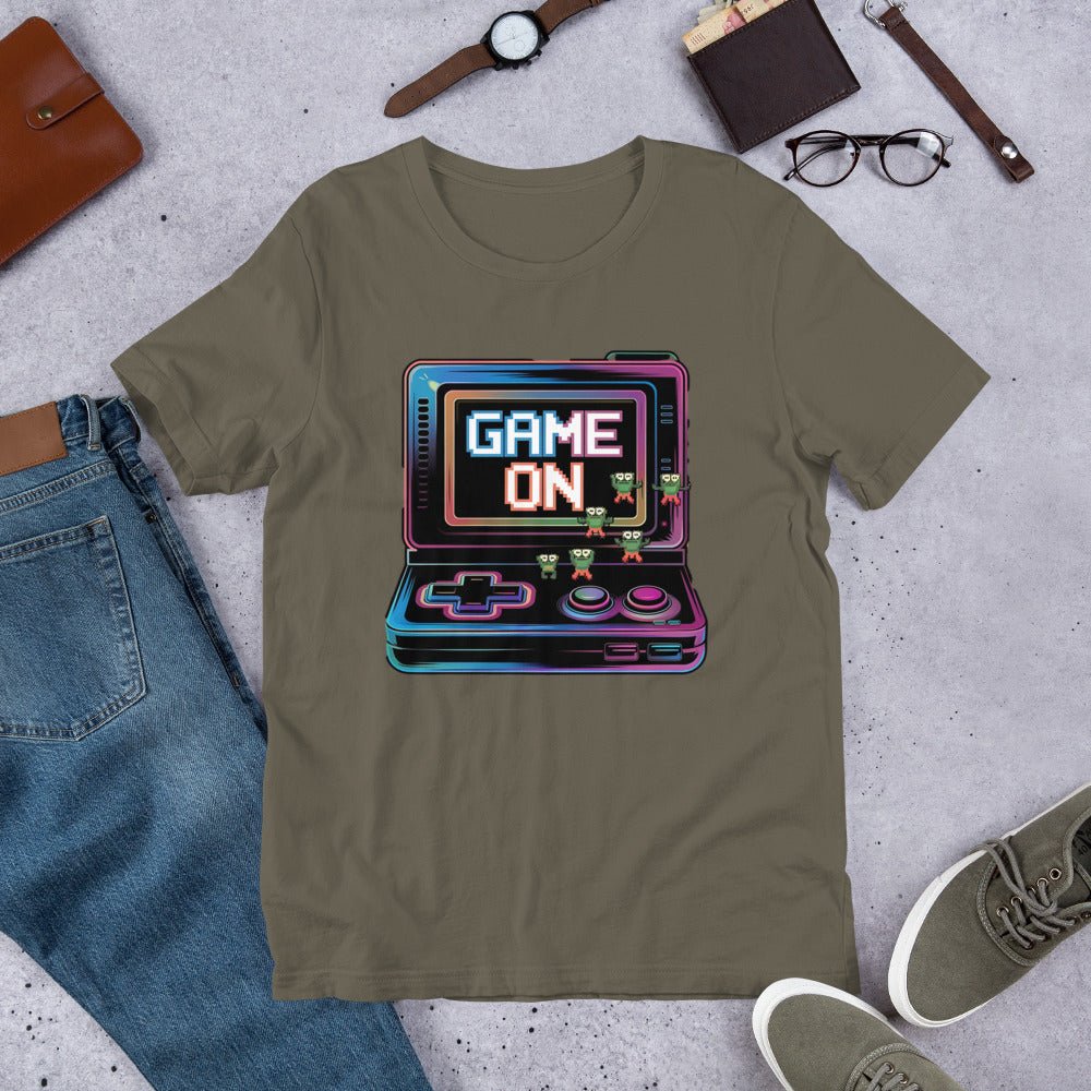 Game On Men's Tee - Video Game Controller Graphic Shirt - Soft & Comfortable Cotton - Sublimegifts4u.com