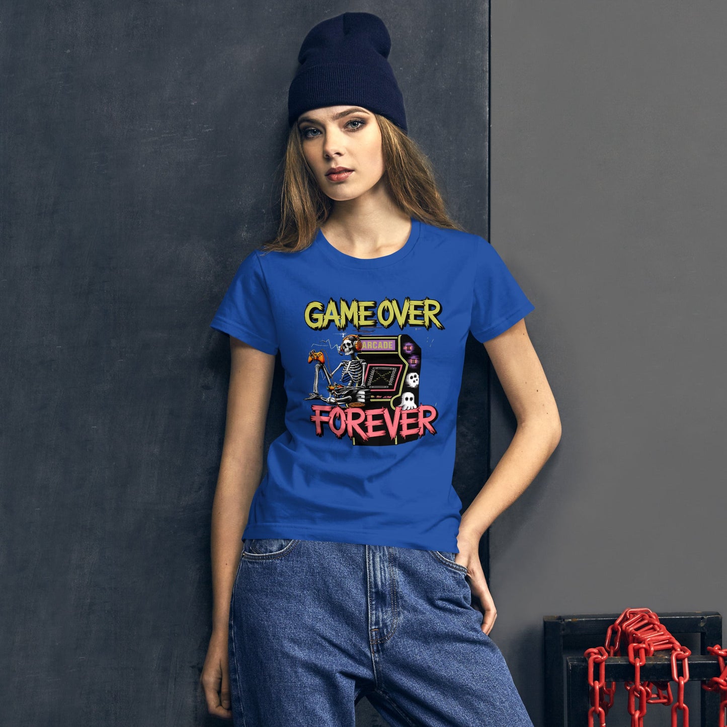 Game Over Forever Skeleton Arcade Game Women's Tee - Sublimegifts4u.com