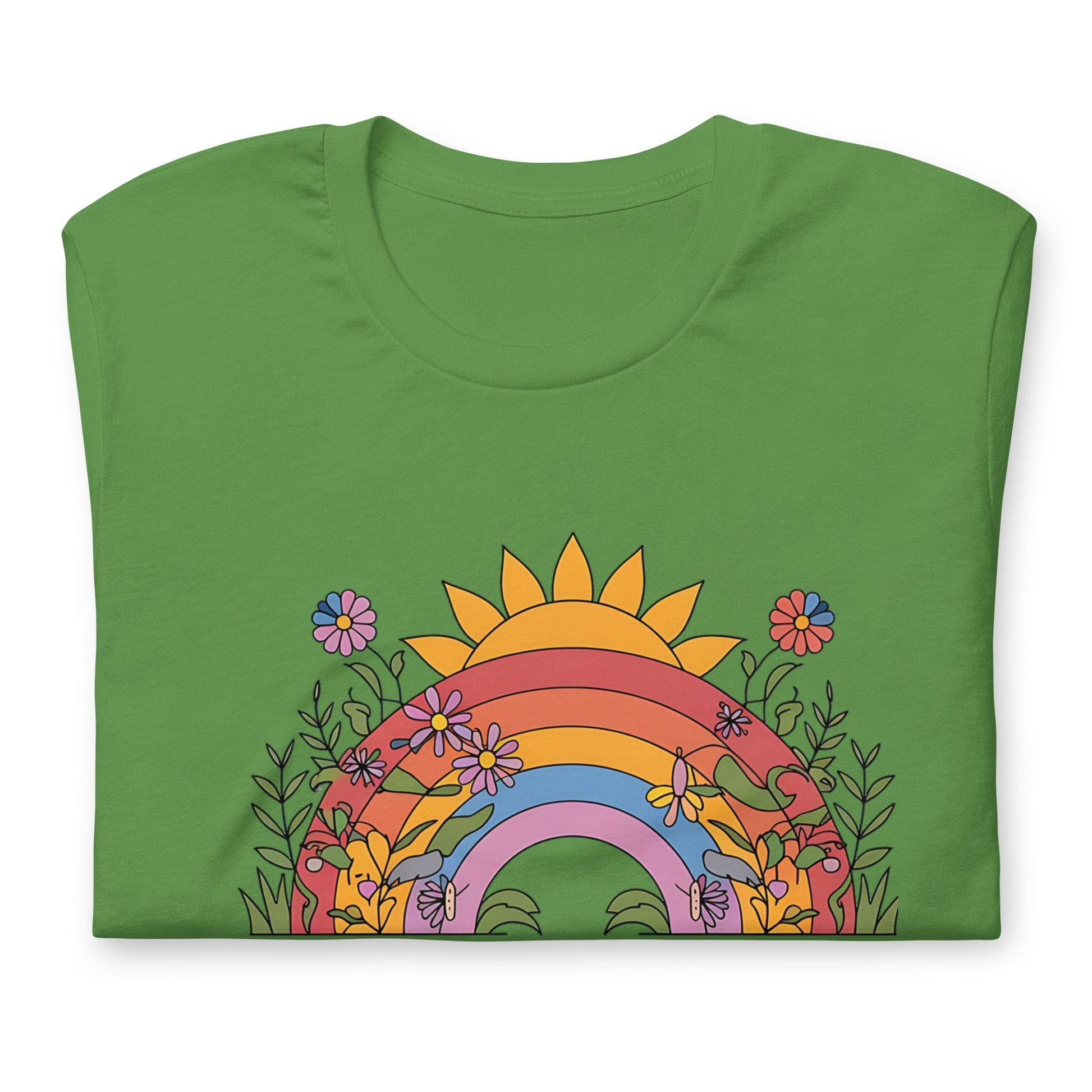 Good Vibes Only Eco Edition Colorful Rainbow & Floral Women's T-Shirt - Sublimegifts4u.com