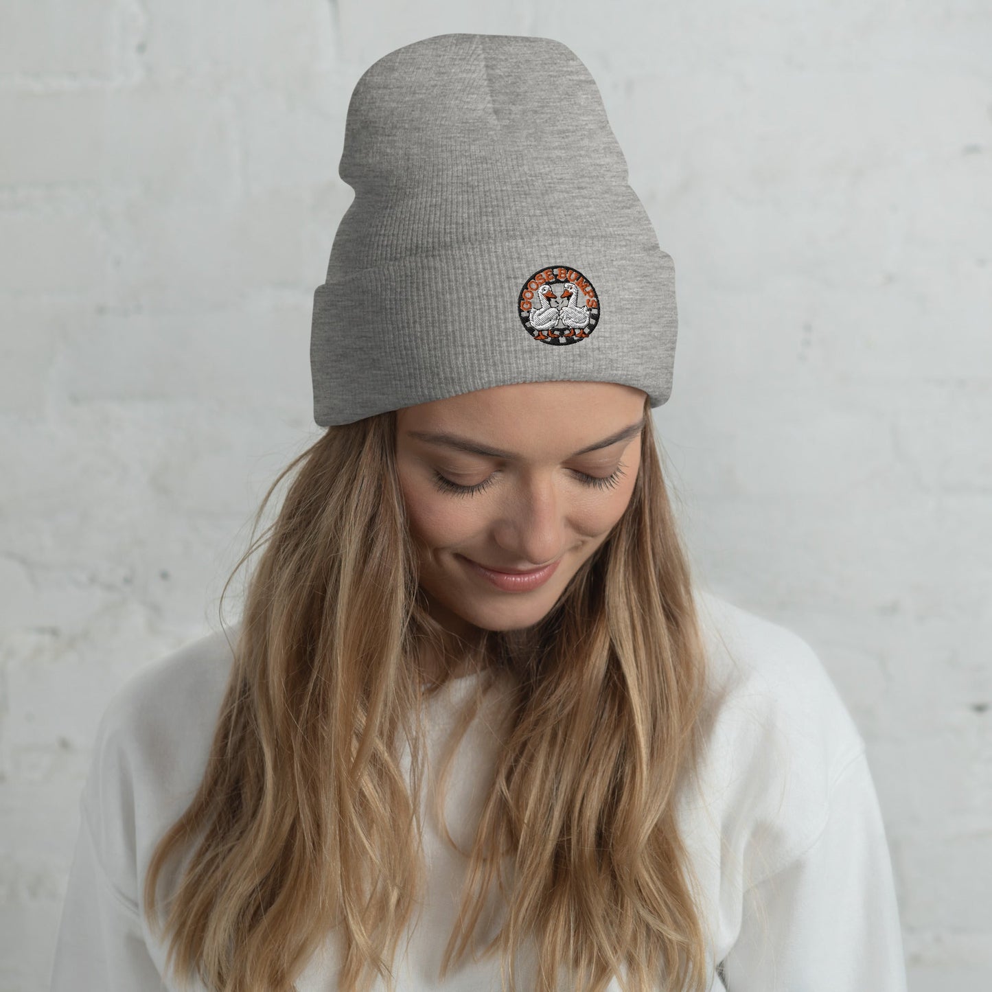 Goose Bumps Unisex Beanie Hat - Fist Bumping Geese Design - Sublimegifts4u.com