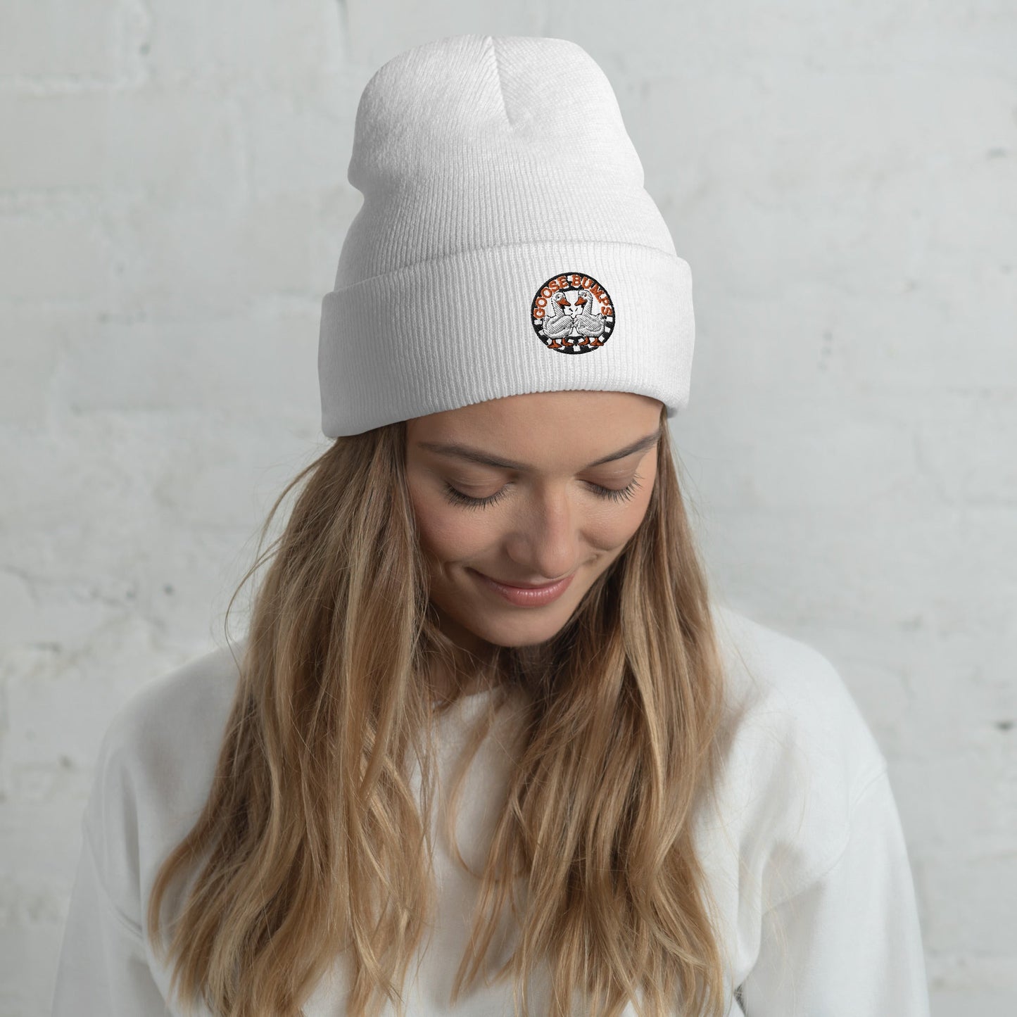 Goose Bumps Unisex Beanie Hat - Fist Bumping Geese Design - Sublimegifts4u.com