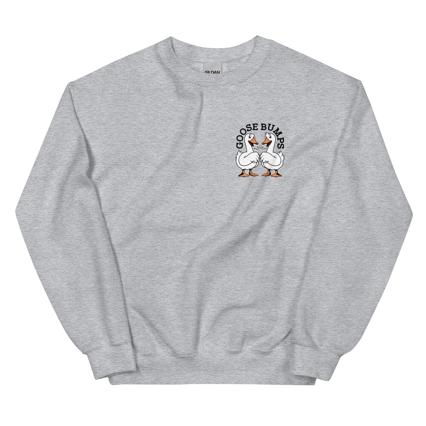 Goose Bumps Unisex Sweatshirt - Front & Back Design with Fist Bumping Geese - Sublimegifts4u.com