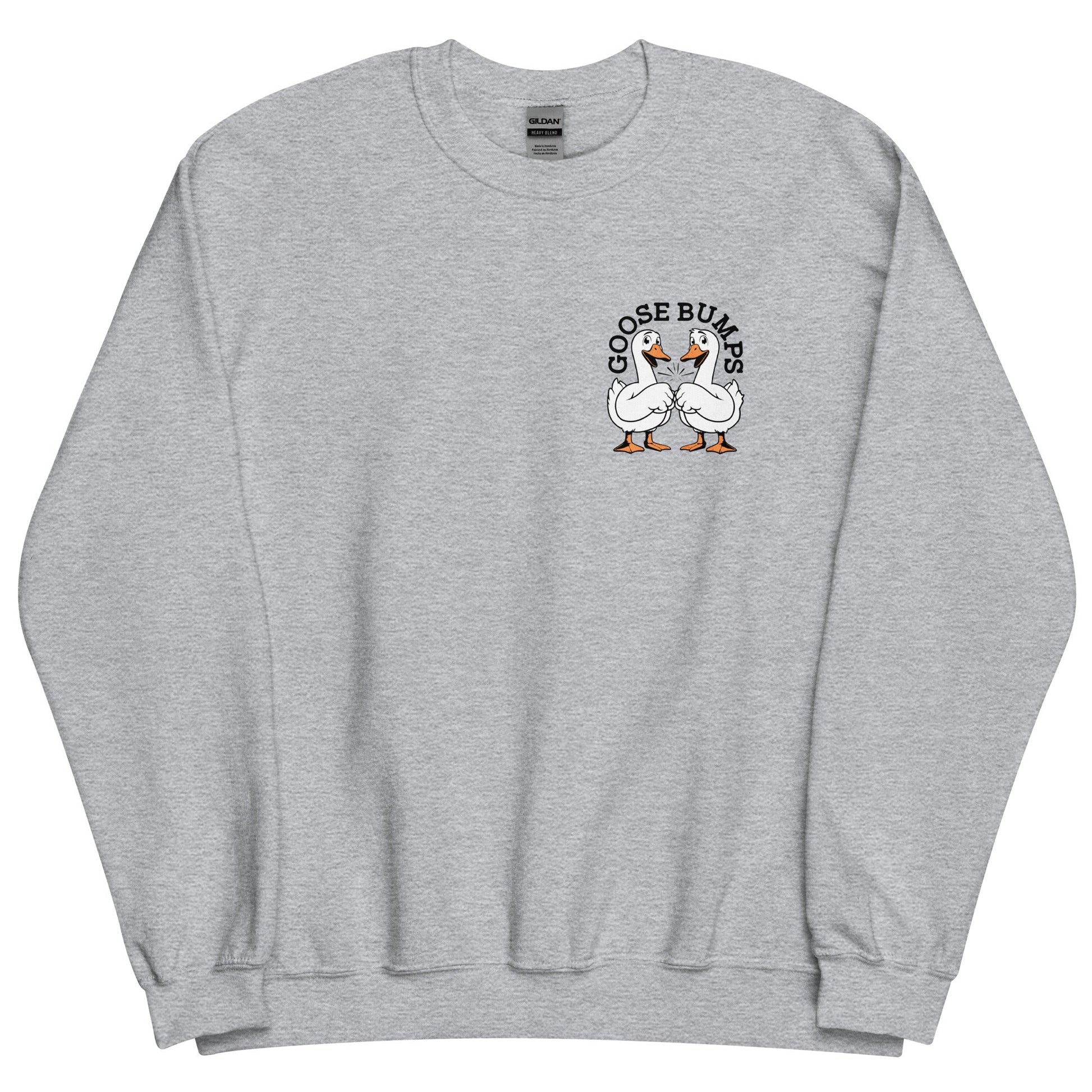 Goose Bumps Unisex Sweatshirt - Front & Back Design with Fist Bumping Geese - Sublimegifts4u.com