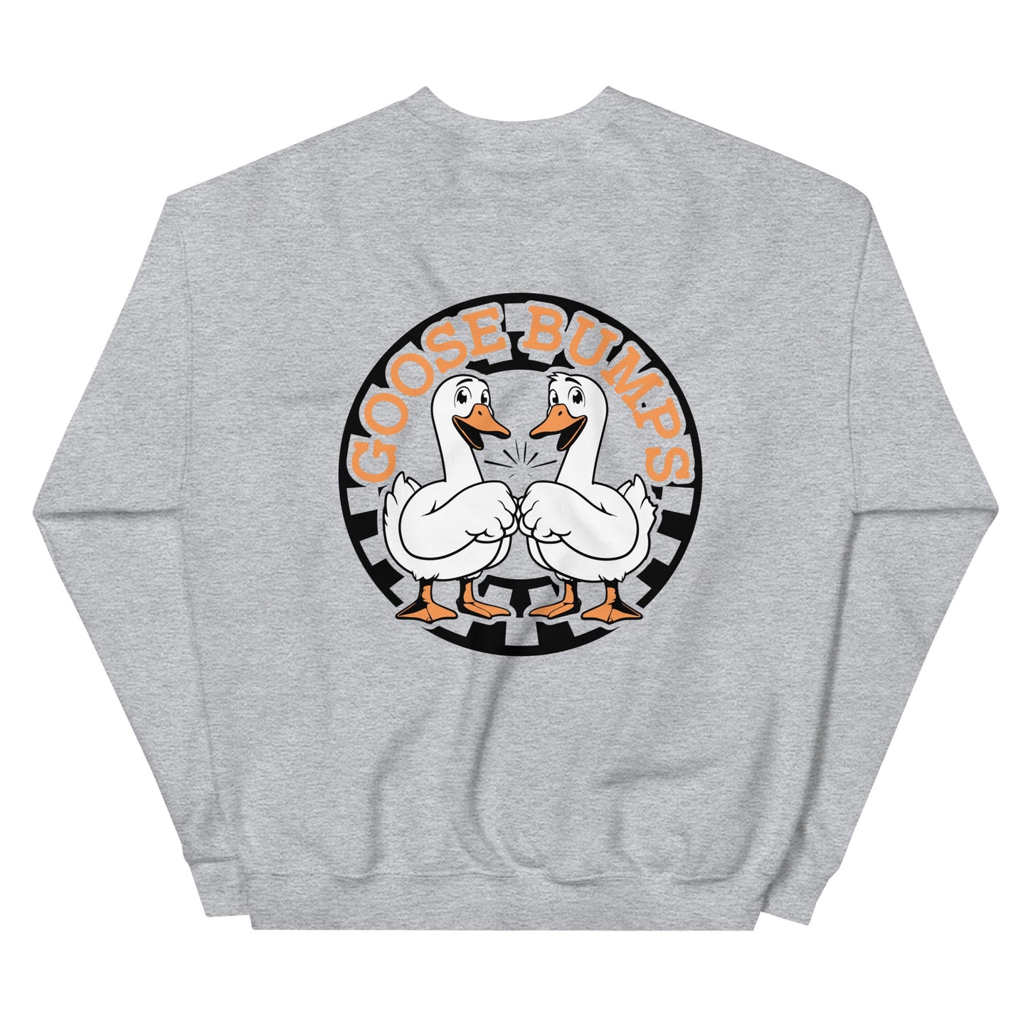 Goose Bumps Unisex Sweatshirt - Front & Back Design with Fist Bumping Geese - Sublimegifts4u.com