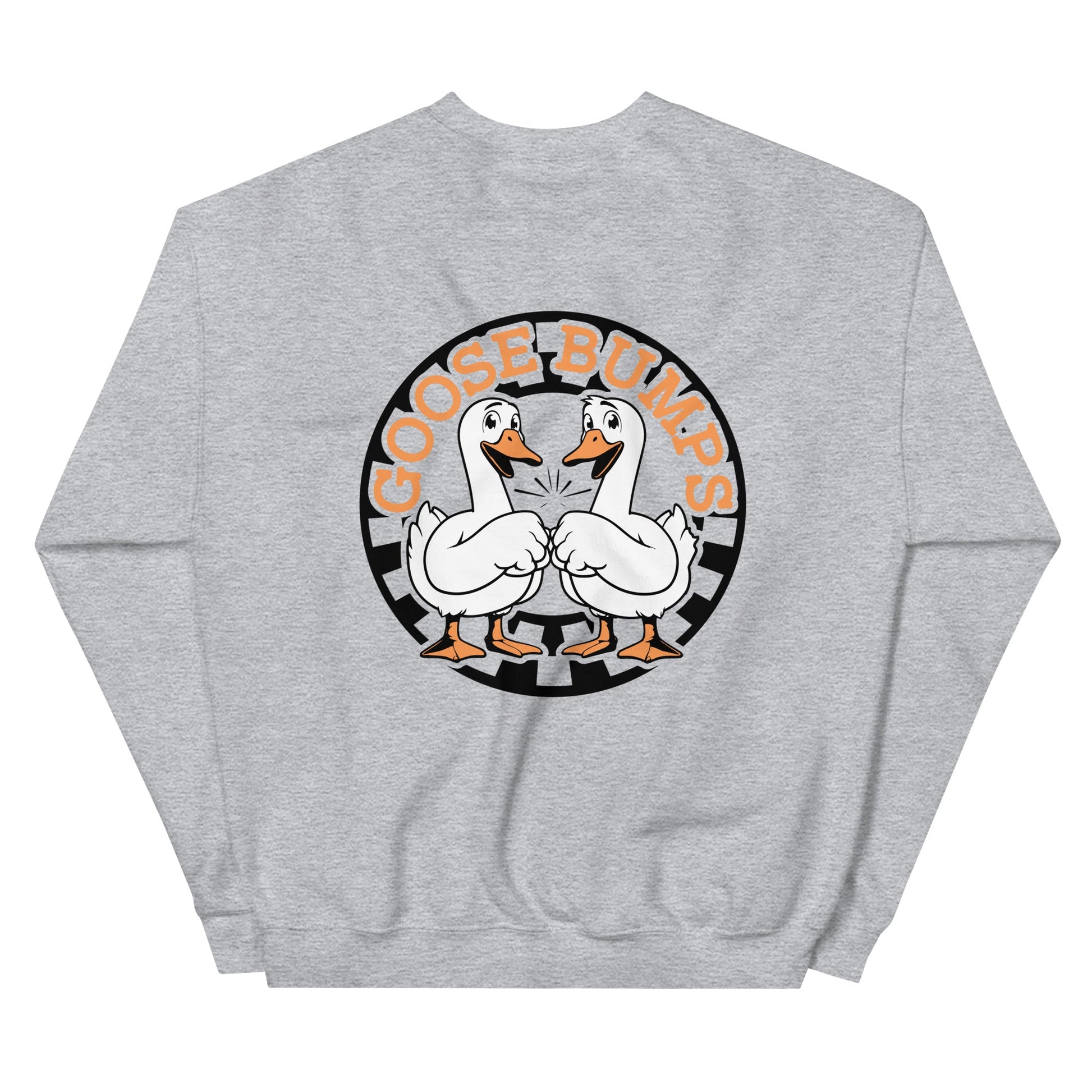 Goose Bumps Unisex Sweatshirt - Front & Back Design with Fist Bumping Geese - Sublimegifts4u.com