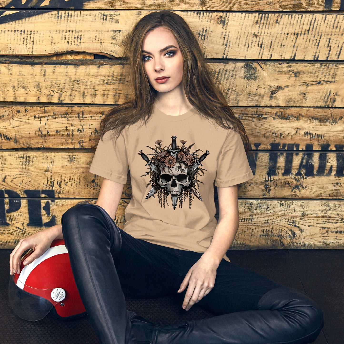 Gothic Skull & Floral Women's Tee - Edgy Grunge Streetwear - Sublimegifts4u.com