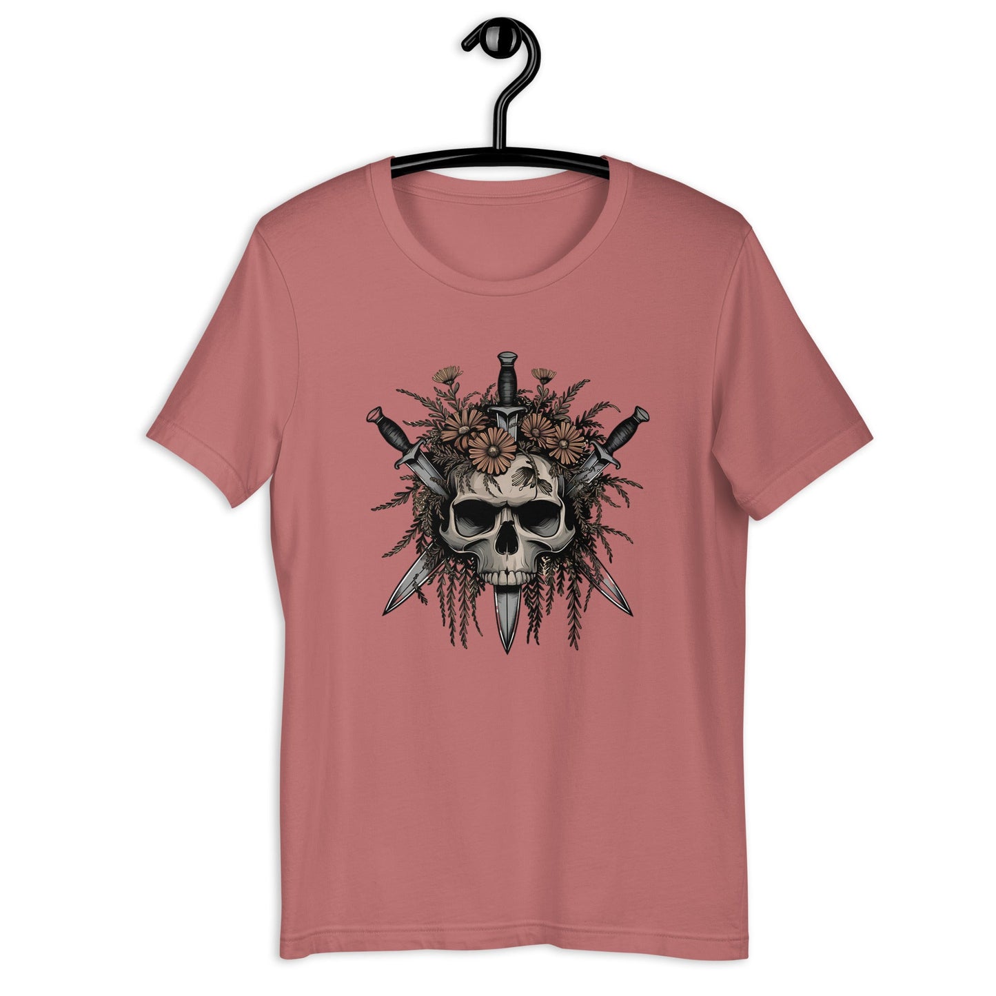 Gothic Skull & Floral Women's Tee - Edgy Grunge Streetwear - Sublimegifts4u.com