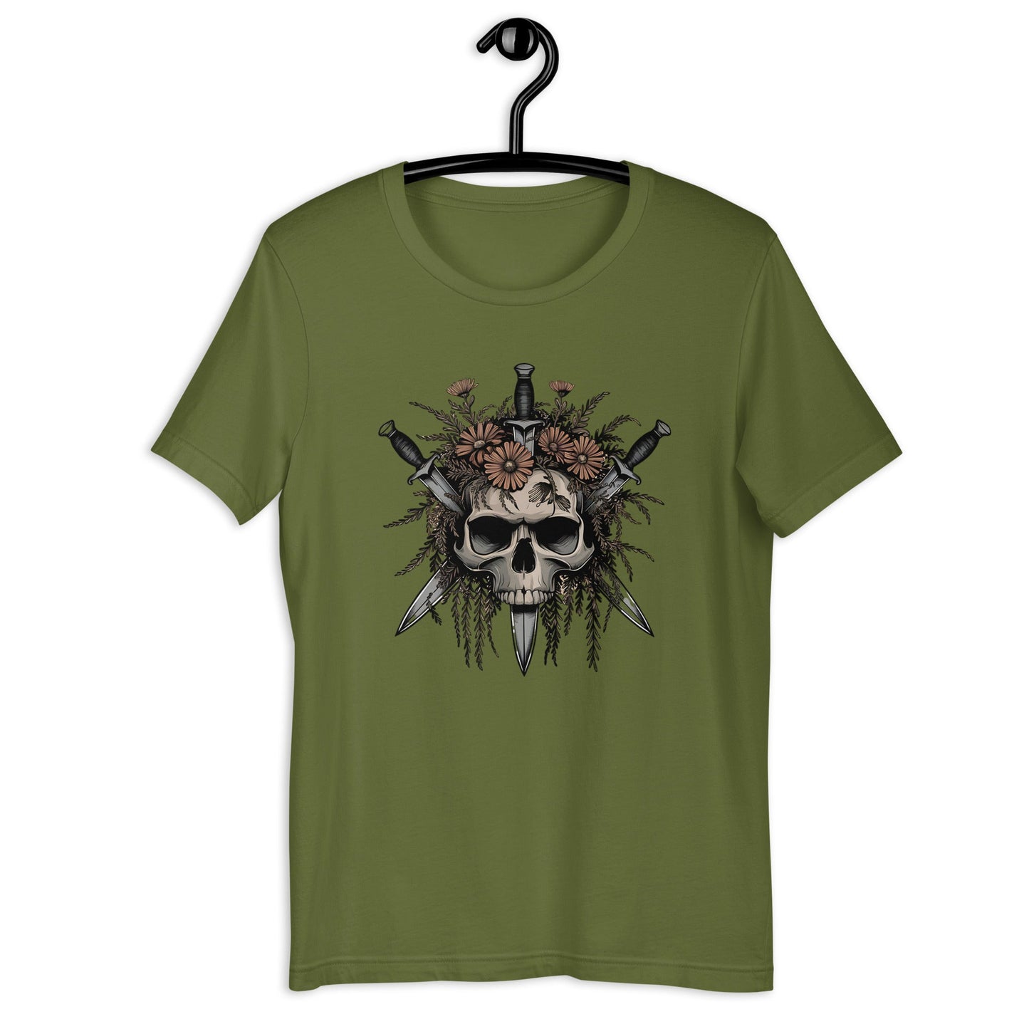 Gothic Skull & Floral Women's Tee - Edgy Grunge Streetwear - Sublimegifts4u.com