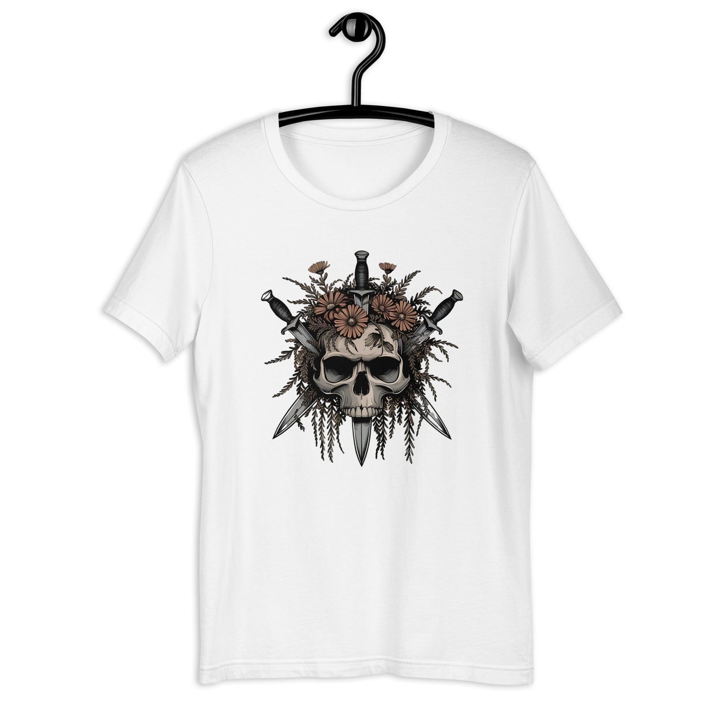 Gothic Skull & Floral Women's Tee - Edgy Grunge Streetwear - Sublimegifts4u.com