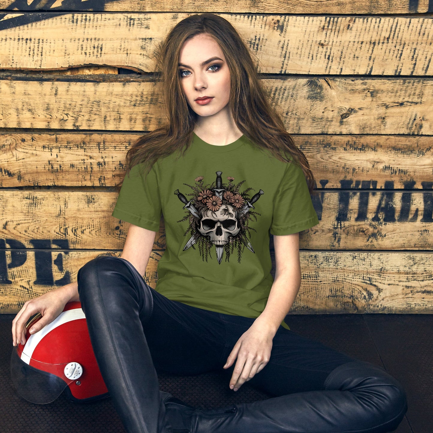 Gothic Skull & Floral Women's Tee - Edgy Grunge Streetwear - Sublimegifts4u.com