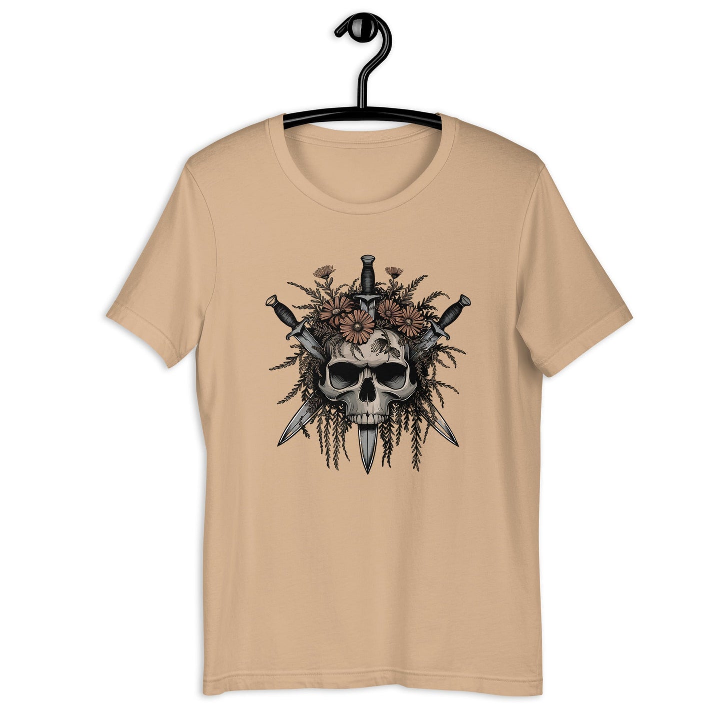 Gothic Skull & Floral Women's Tee - Edgy Grunge Streetwear - Sublimegifts4u.com