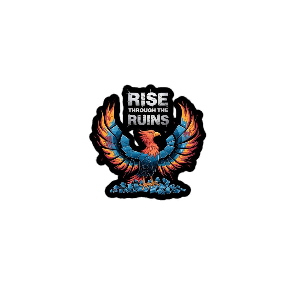 Grunge Design Bird Stickers | 'Rise Through the Ruins' Vinyl Stickers - Sublimegifts4u.com